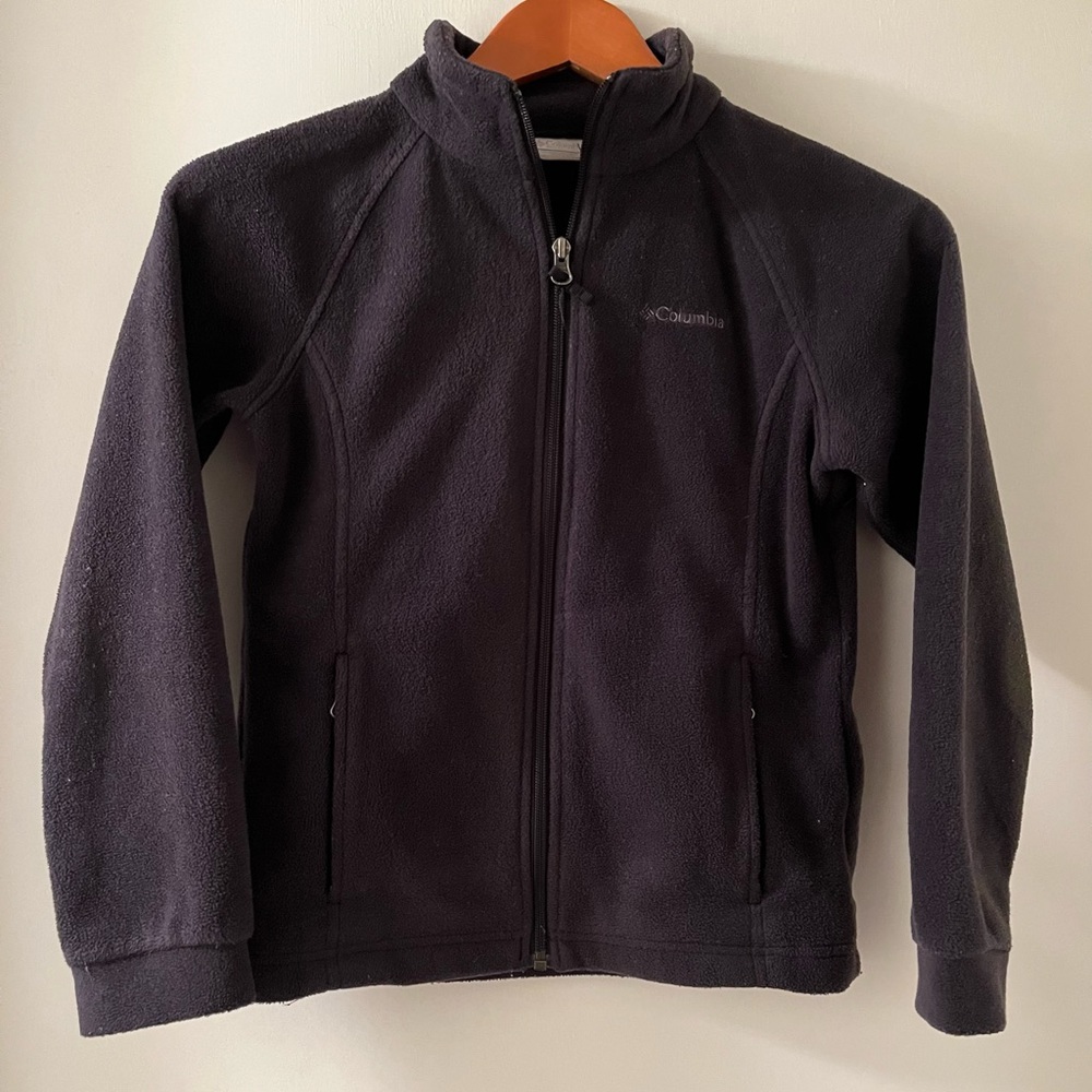 Black Sz M (10/12) Columbia Zipper Fleece